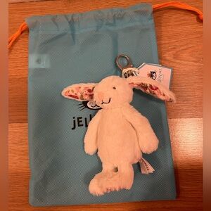 Jellycat Authentic Blossom Cream Bunny ‘Berry’ Bag Charm – NWT w/ Dust Bag